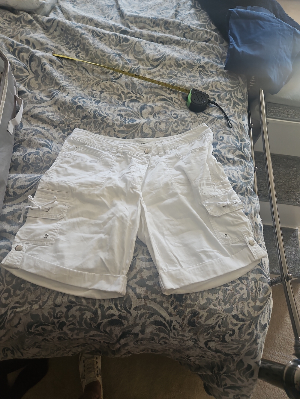White House Black Market White Bermuda Cargo Shorts